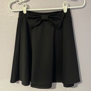Black skater skirt with bow